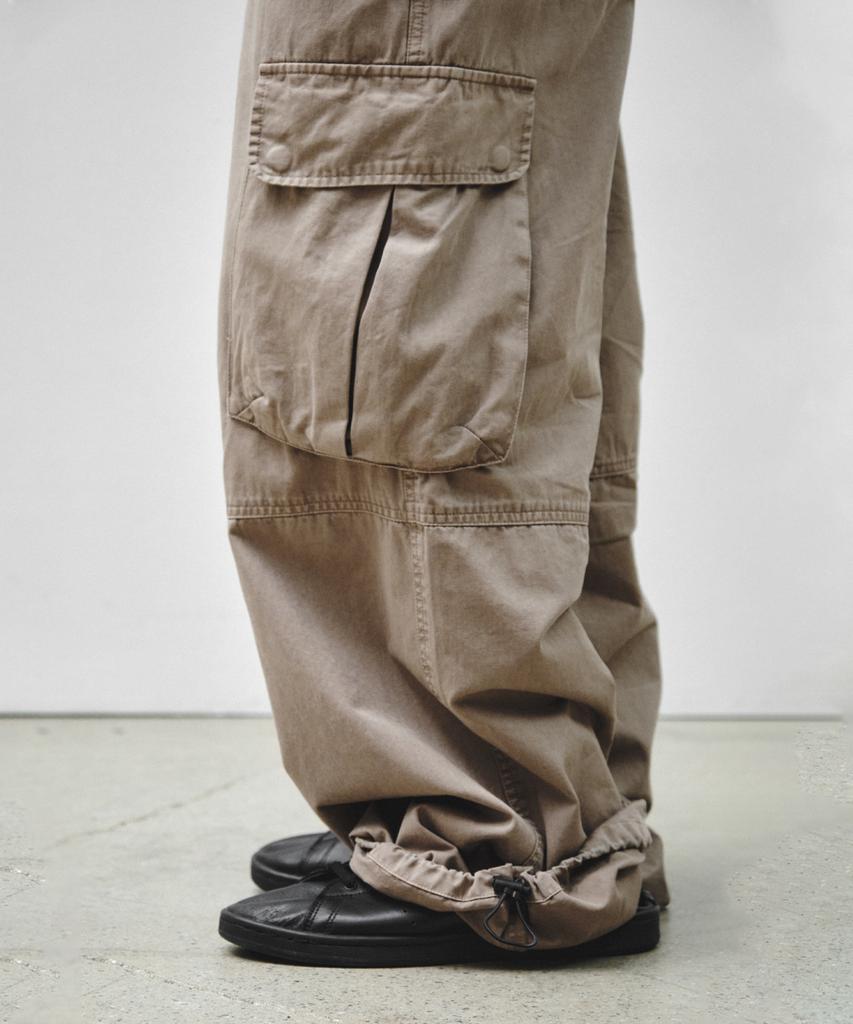INTEMPOMOOD Ranger Utility Washed Cargo Pants_Beige
