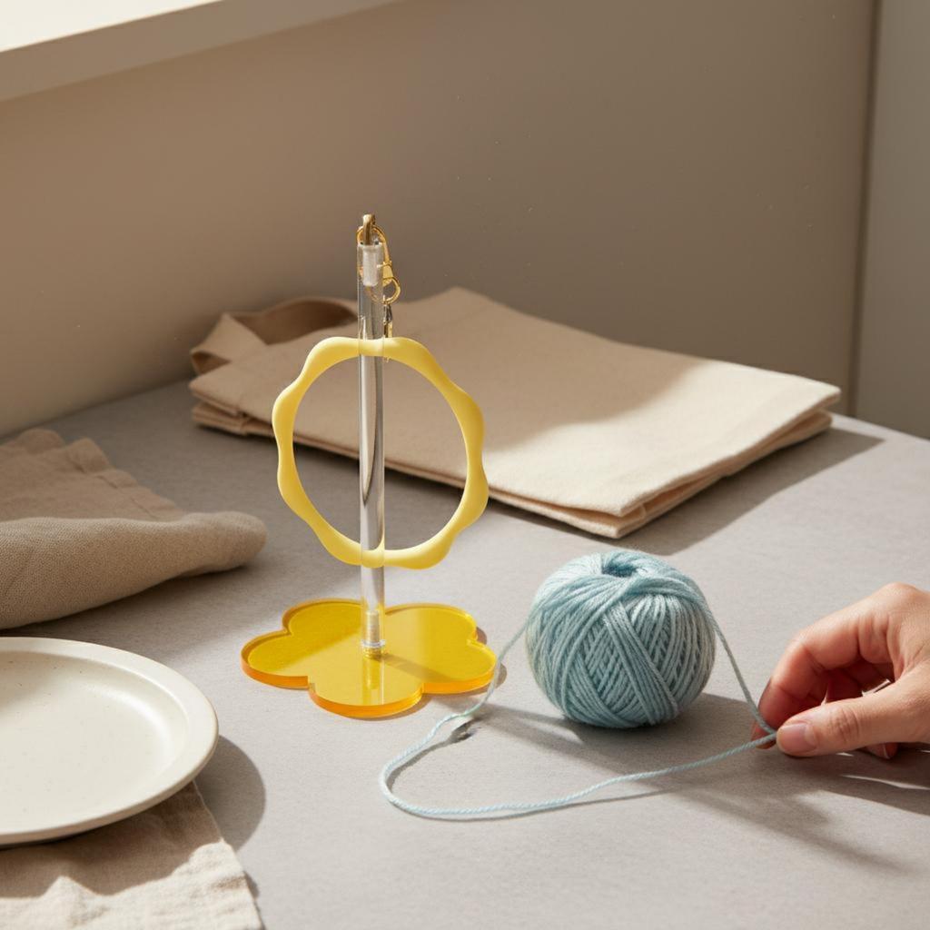Handgelenk-Garnhalter Gleichmäßige Drehung Tragbare Garnspule Strickwerkzeug Einfache Montage Abnehmbares Design für Häkelnde