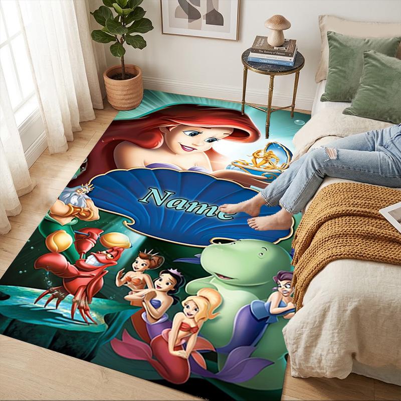 Personalized Name Princess Fantasy Living Room Non-Slip Area Rug Soft Carpet for Bedroom Kids Playroom Sofa,Office Home Decor Doormat