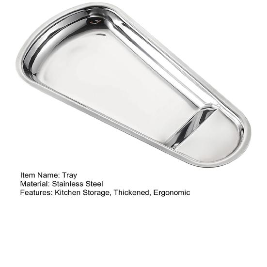 Metal Serving Spoon Rest Stainless Steel Buffet Tray, Holder with Food Tongs Cooking Accessory Rack, Plate for Bread Cake, Kitchen Counter Organizer