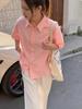 Women's Chic Pure Cotton Loose Fit White Short-Sleeve Shirt - Korean Style Summer Casual Top