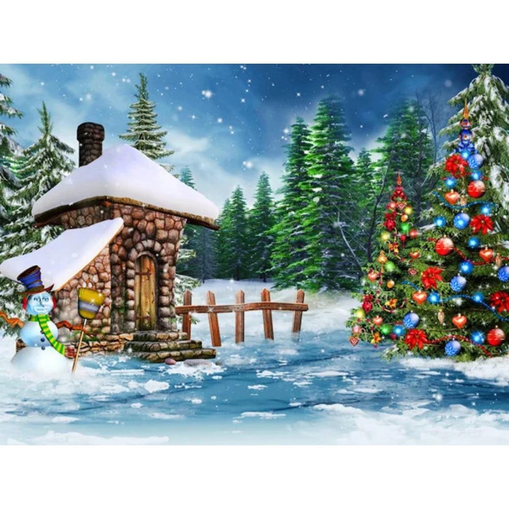 Pittura diamante arte trapano completo pupazzo di neve albero di Natale pittura diamante fatto a mano giorno nevoso fai da te diamante mosaico pittura decorazione della casa regalo di Natale