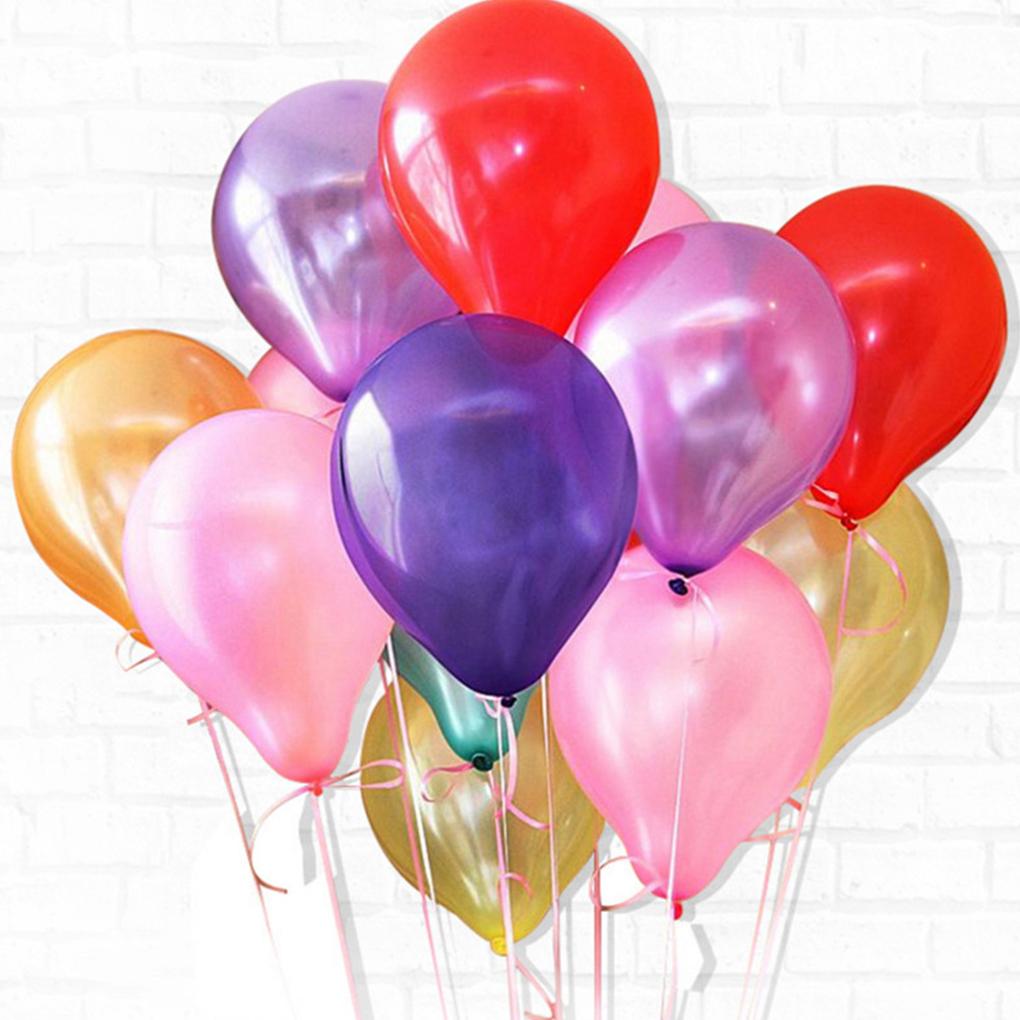 100Pcs 10-inch Thicken Pearlescent Balloon Decorative Latex Balloon Birthday Wedding Party Gift Decoration