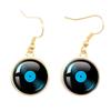 Classic Vintage Vinyl Records Rretro Phonograph Rrecord Dome Glass Ladies Earrings Music Lover Gifts Music Record Disc Earrings