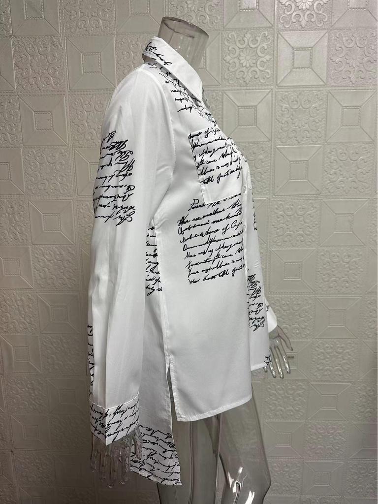 2025 Women's Spring/Summer Swallowtail Print Loose Fit Shirt - European & American Style