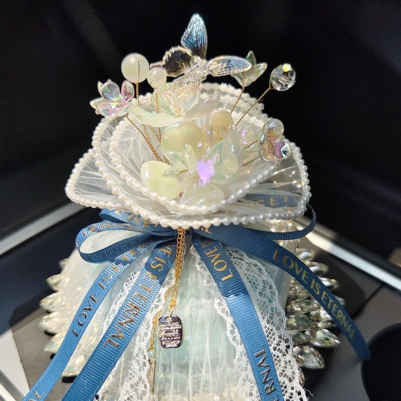 Creative Exquisite Flower Car Aromatherapy Bamboo Charcoal Deodorant Ornament For Center Console
