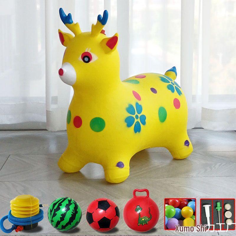 Extra Large Inflatable Bouncy Horse with Music - Thickened Leather Ride-On Pony for Children