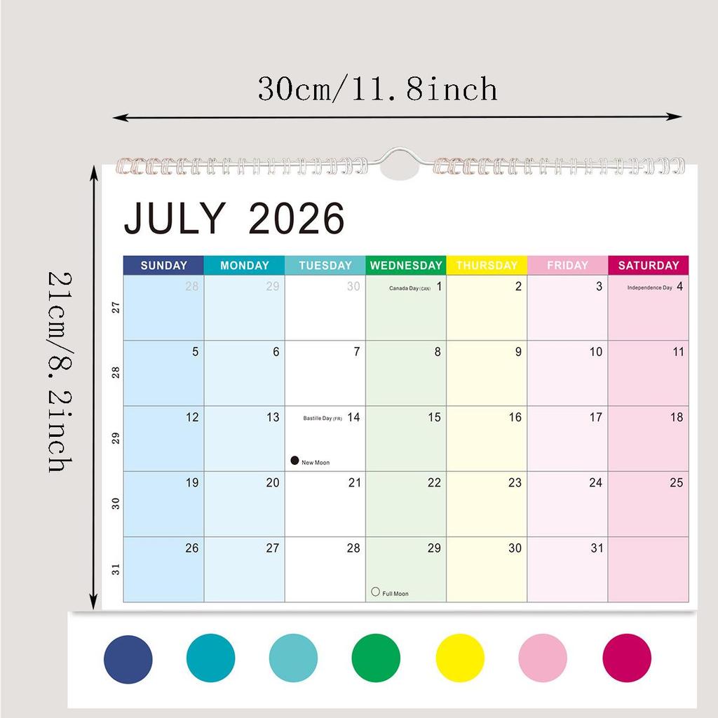 2026 Minimalistisk Engelsk Nedräkning & Väggkalender