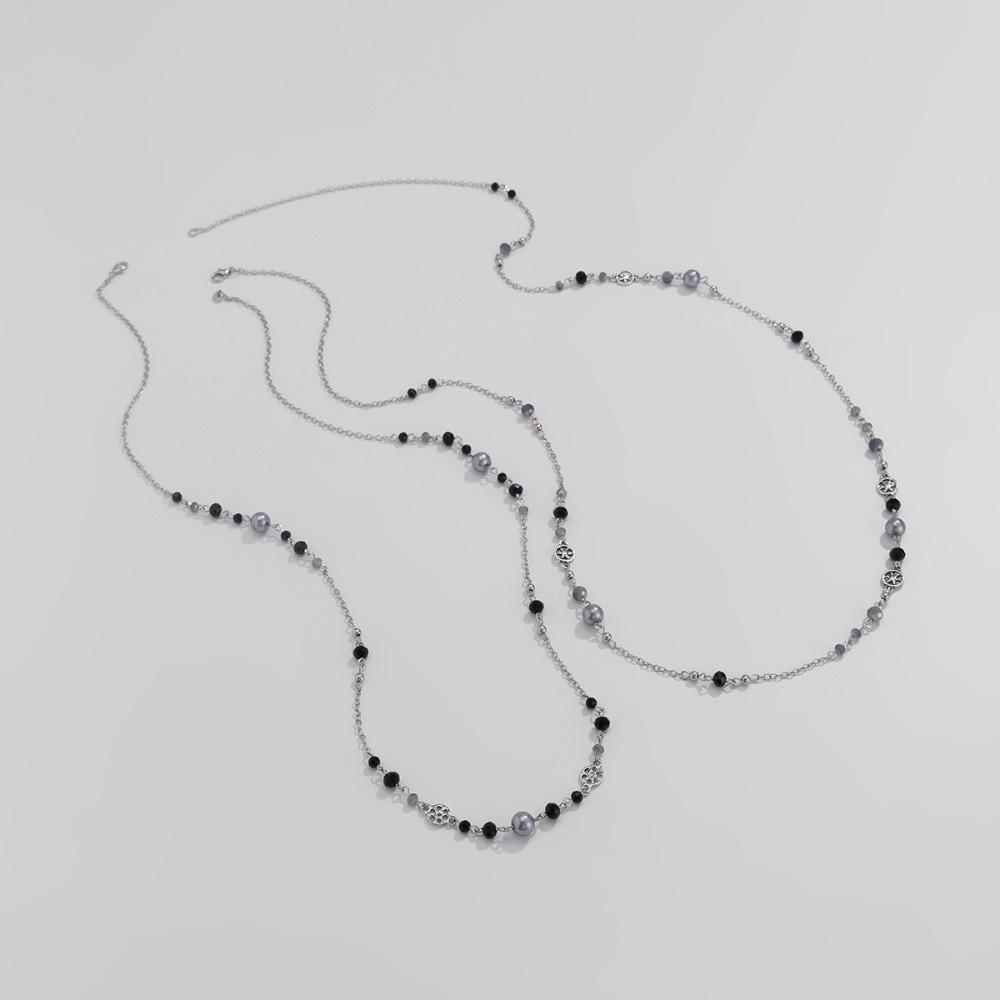 2Pcs/Set Long Chain Long Chain Necklace Double Layers Sweater Chain  Personalized Trend