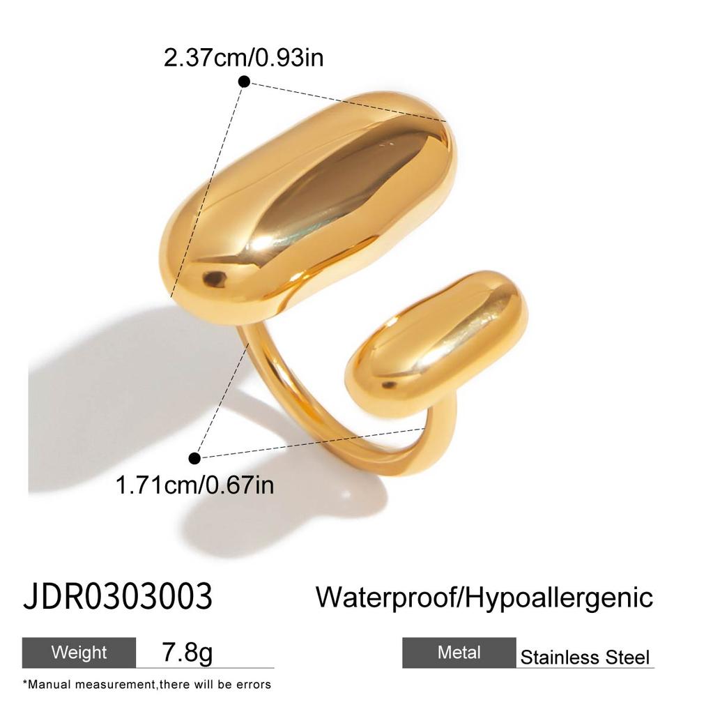 Uworld Minimalist 316L Stainless Steel INS Ring High Quality Waterproof Charm Metal Gold Silver Color Fashion Finger Jewelry