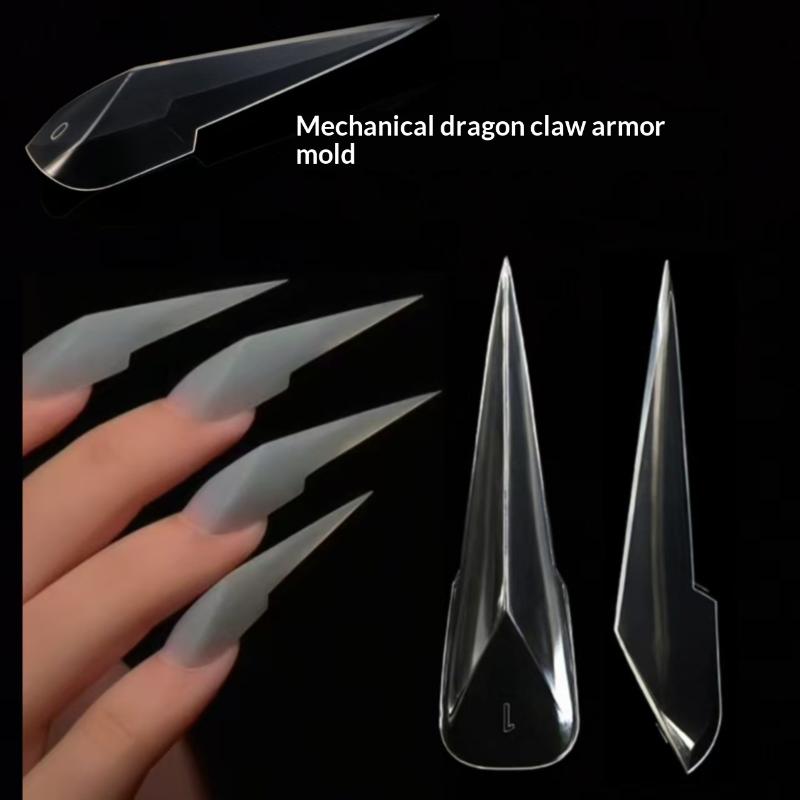 140Pcs/Box Mechanical Dragon Claw Nail Forms For Poly Extension Gel Nail Molds Nail Extension Forms For Building Gel Manicure