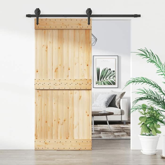 VidaXL Porte coulissante et kit de quincaillerie 90x210 cm pin massif, porte intérieure, porte de grange intérieure 3203202