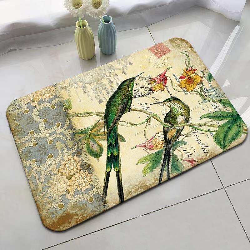 Retro Rural Style Floor Mat Entrance Mat Bathroom Door Mat Absorbent Carpet Living Room Coffee Table Mat