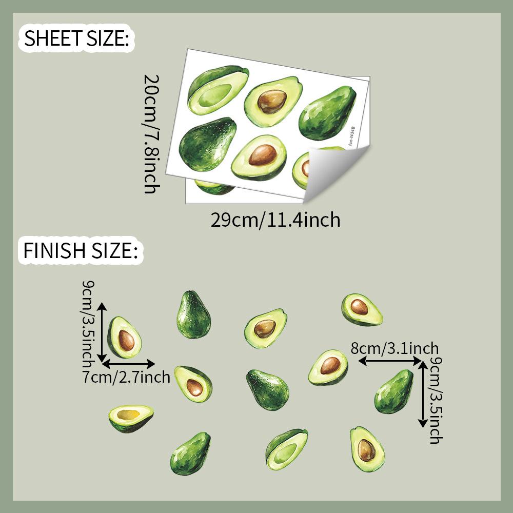 

Зеленый и Свежий Авокадо Кухня Столовая и Дом Фон Украшение Наклейки на Стену