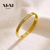 Elegant 18K Gold-Plated Titanium Steel Bracelet - Stylish Women's Stainless Steel Bangle