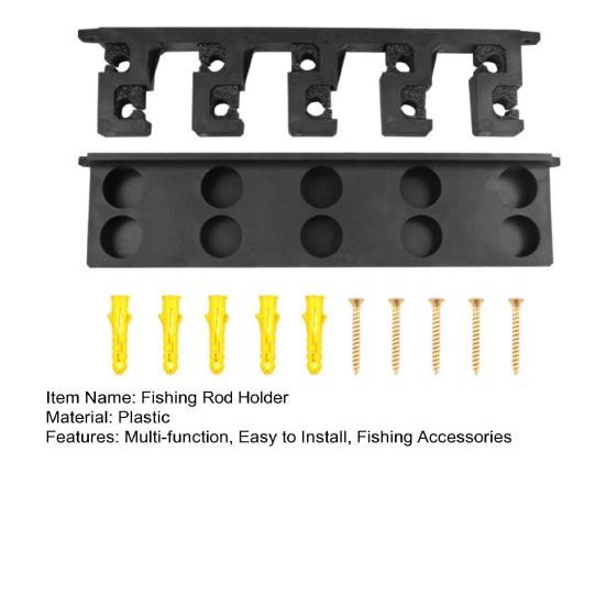 Wall Mount Fishing Rod Holder 10 Holes Multi-function Vertical Fishing Pole Display Storage Rack Organizer Stand Fishing Accessories