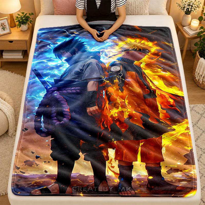 Flannel BlanketSasuke Uchiha Warm Soft Throw Blanket for Indoor Sofa Bed Living Room Use