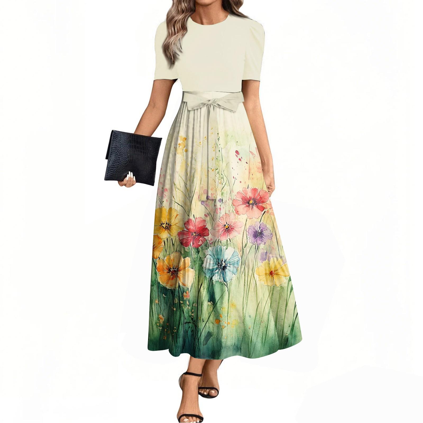 

Женское летнее платье свободного покроя для пляжного отдыха, повседневное платье-жилет с глубоким V-образным вырезом, элегантное платье-рубашка M бежевый