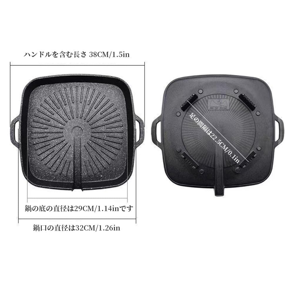 30cm Square BBQ Grill Plate - Lightweight, Direct Flame, Multifunctional Cast Iron Grill - Easy to Clean, Compatible with Gas Stoves and Portable Gas