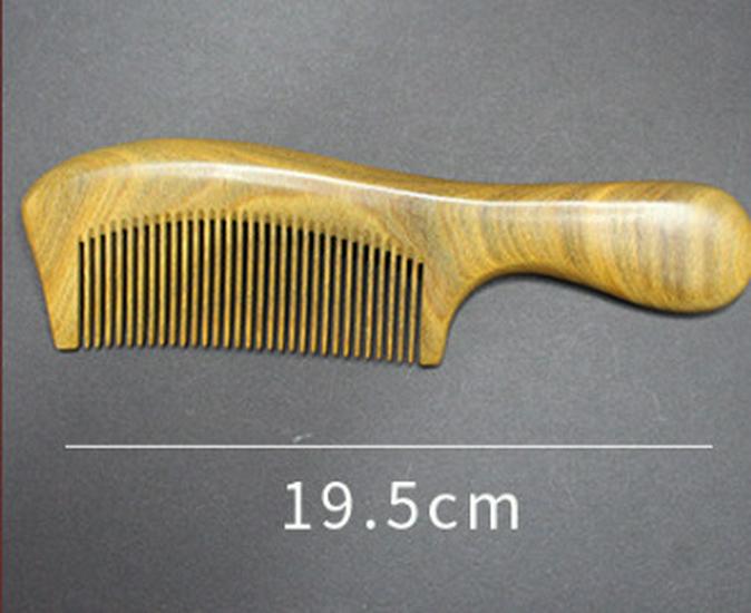 Large Carved Green Sandalwood Wooden Comb - Portable Wooden Gift Comb for Home
