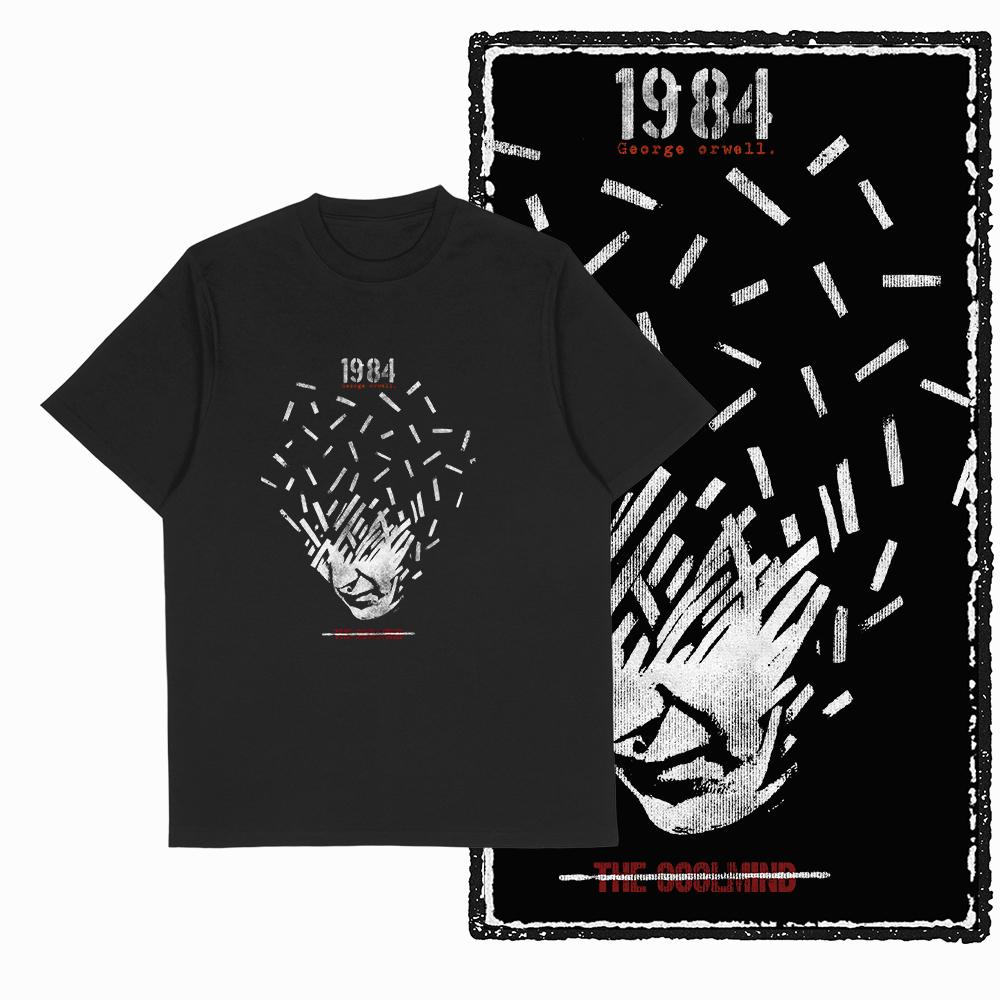 Coolmind X0019 Bavlna velká velikost potisk 1984 Exkluzivní grafické pánské tričko volné s kulatým výstřihem pánské tričko ležérní tričko pro muže trička