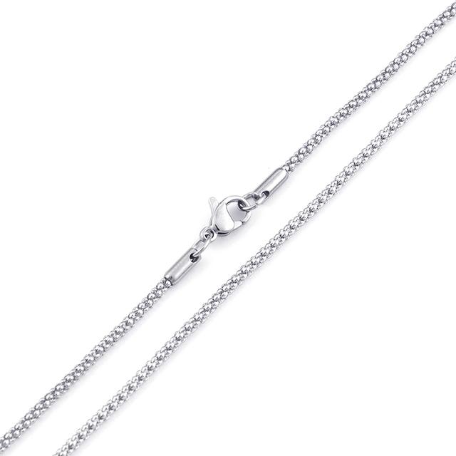 

2 мм попкорн цепи ожерелье золото / черный нержавеющая сталь чокер шея модные украшения 60cm 23.6inch белый