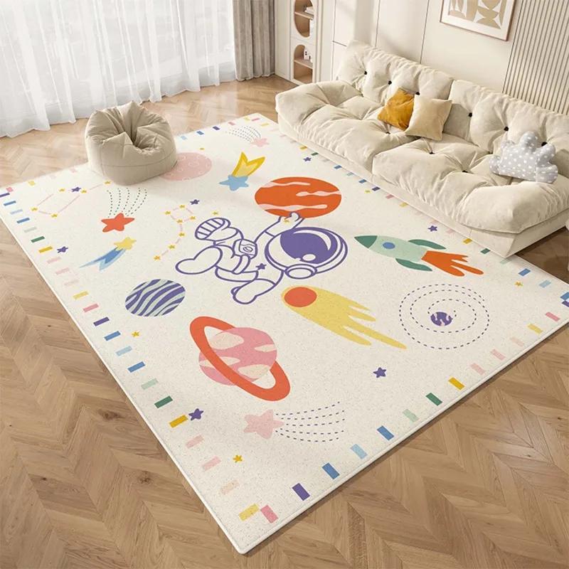 Cartoon Pattern Large Area Floor Mats, Living Room, Sofa, Bedroom, Bedside Rugs, Non-slip, Wear-resistant, Easy-care, Soundproof