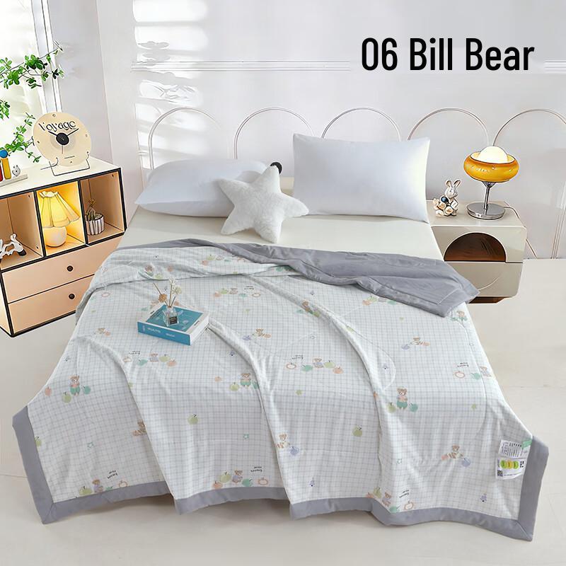 Good Sleep Bear Print Summer Comforter