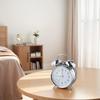 Para Decoração de Sala de Estar Relógio de Anel Despertador 100% Original Clássico Alta Qualidade Metal 4 Polegadas Galvanizado Prata Nova