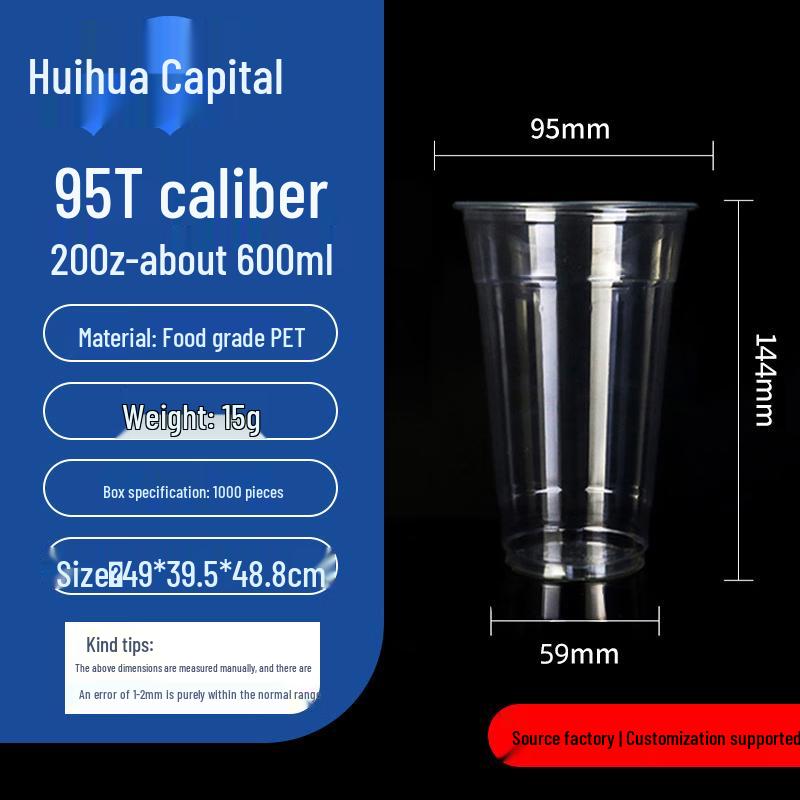 HUIHUADU Disposable Thickened Plastic Coffee & Milk Tea Cups