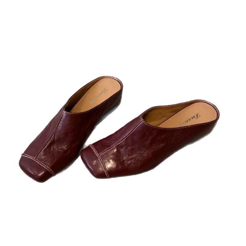 New Style of Casual Flat Half-drag Shoes for Women with A Headband