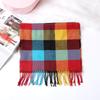 Stylish British Plaid Cashmere-Feel Scarf for Men & Children - Autumn/Winter Warm Shawl & Snood