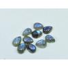 6X9MM Natural Labradorite Blue Fire Pear Cabochon Loose Gemstone 10Pcs Lot C-1118