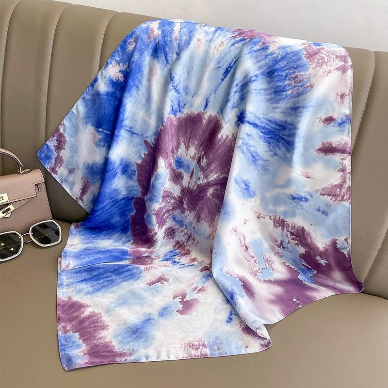 Luxury New Style Square Headscarf Women Sunscreen Beach Kerchief Popular The Four Seasons Scarves  Design 70X70CM Silk Hijab