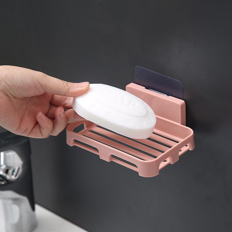 Self Adhesive Wall Mounted Soap Dish Holder With Drainage No Drilling For Bathroom Kitchen Sink