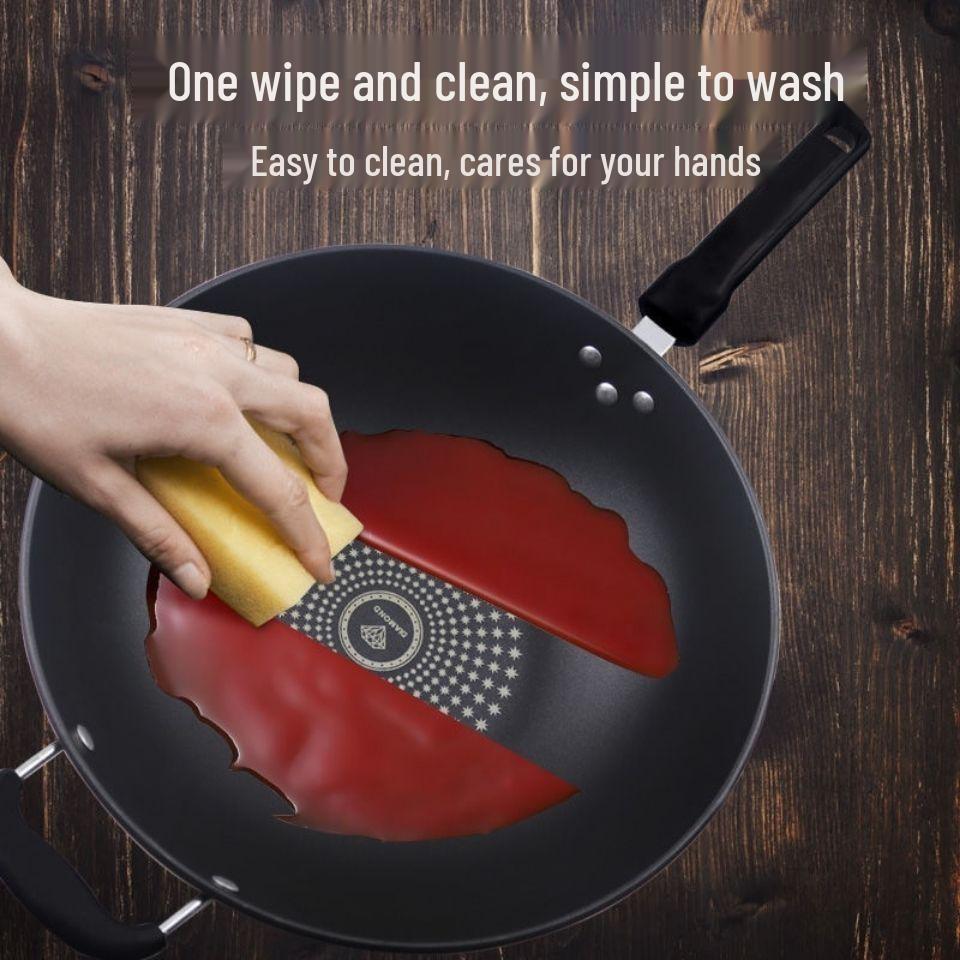 German Crystal Non-Stick Oilless Wok: Smoke-Free Flat Bottom Stir-Fry Pan for Induction & Gas Stoves.