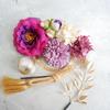 [Lomeri] Romeri [4 Colors Available] Camellia Hair Ornament, Dried Flower, for Coming-of-Age Ceremony, Graduation Ceremony, Wedding, Hakama (Purple)