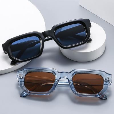Square High Quality Luxury Sunglasses Retro Small Frame Fashion Eyewear Women Metal Hinge