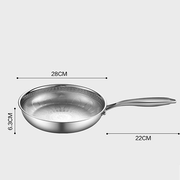

28cm Pure Titanium Hammered Pro Frying Pan Nonstick Egg Steak Pan Skillet Uncoated Peacock Hammer Pattern Kitchen Cooking Pot