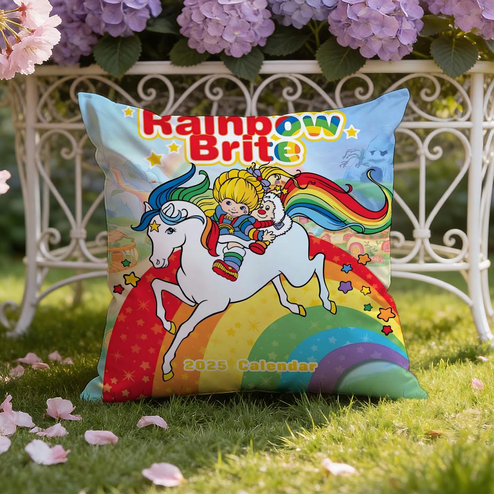 R-Rainbows Cute Brite Cushion Cover Home & Car Dual-Scene Pillow Cover: Reversible for Premium Comfort