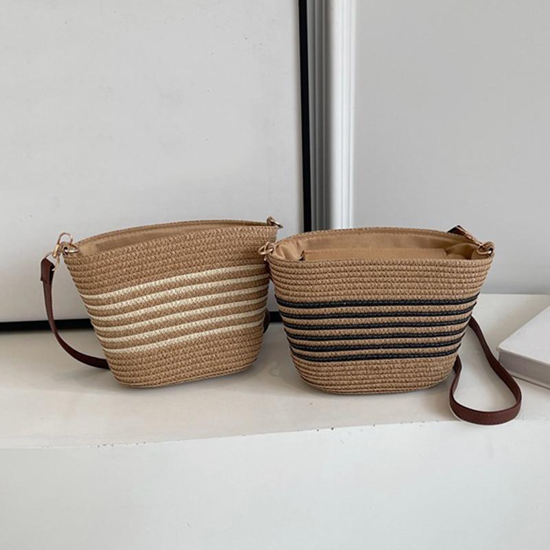 Fashion Summer Straw Crossbody Bag Beach Holiday Shopping Woven Shoulder Handbag Messenger Purses For Women Bags
