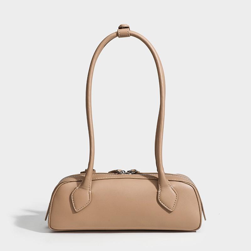 Sac Bâton Français Cuir Authentique Haut de Gamme Saucisse Niche Rétro Sous-Bras Femmes Portable Épaule