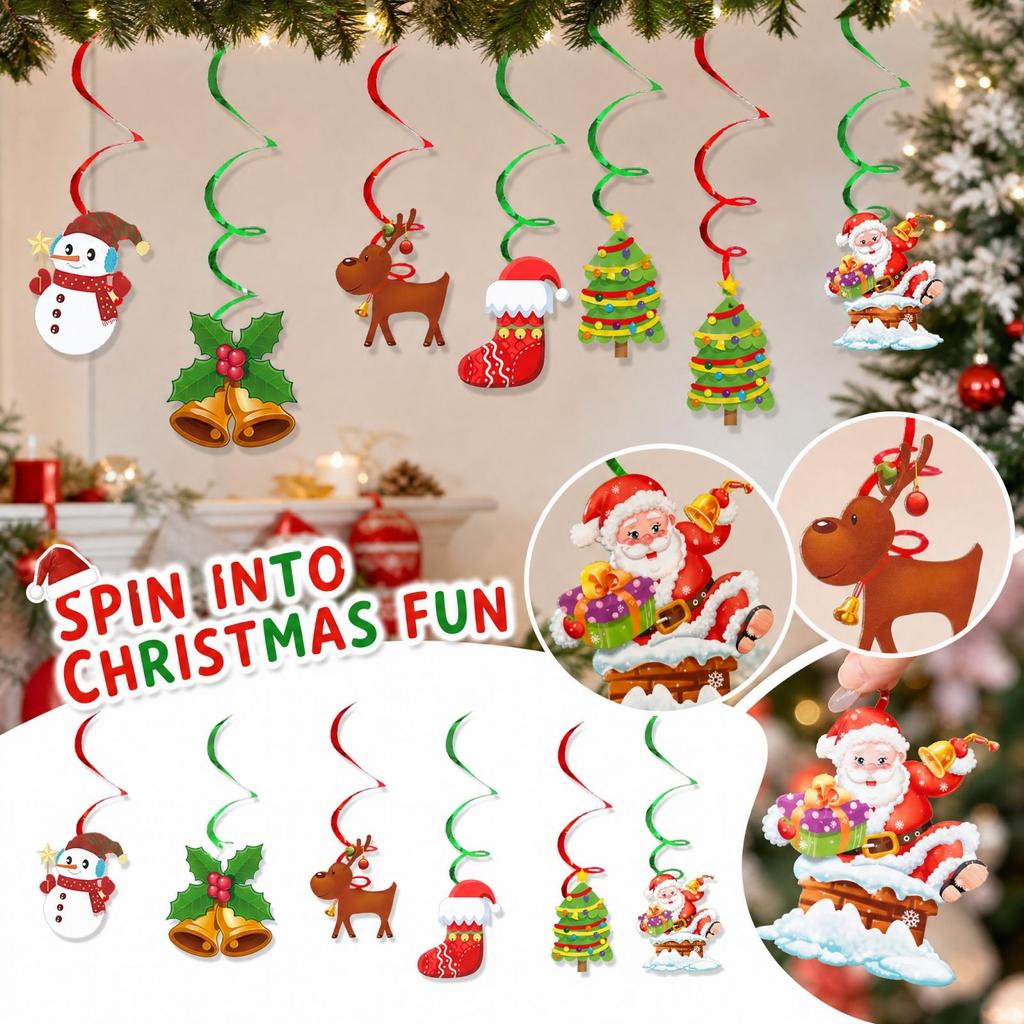Christmas Hanging Ornaments with and Snowflake Party Decorations