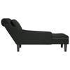 Chaise Longue with Cushion and Right Armrest Black Velvet