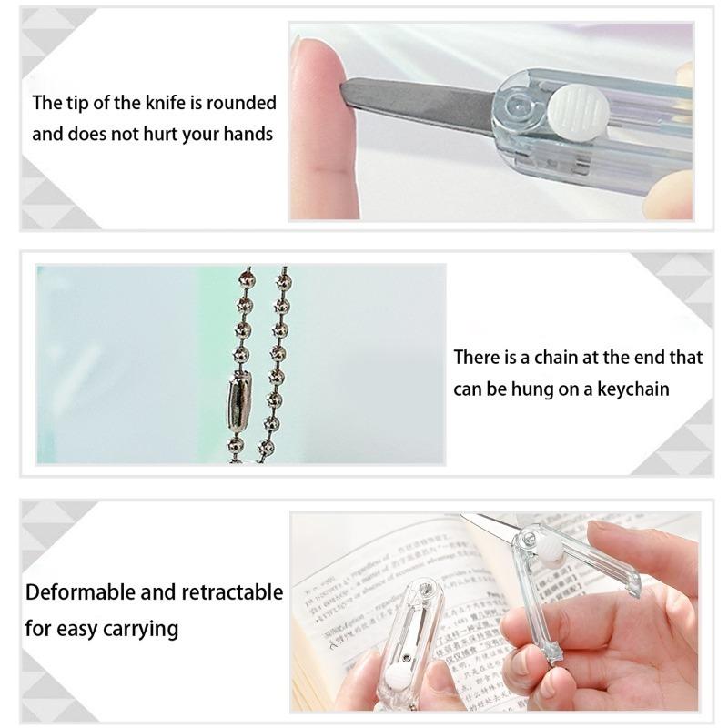 1pc Portable Retractable Mini Scissors Keychain, Lightweight Craft Cutting Pendant, Bag Charm Gift for Friends Classmates.