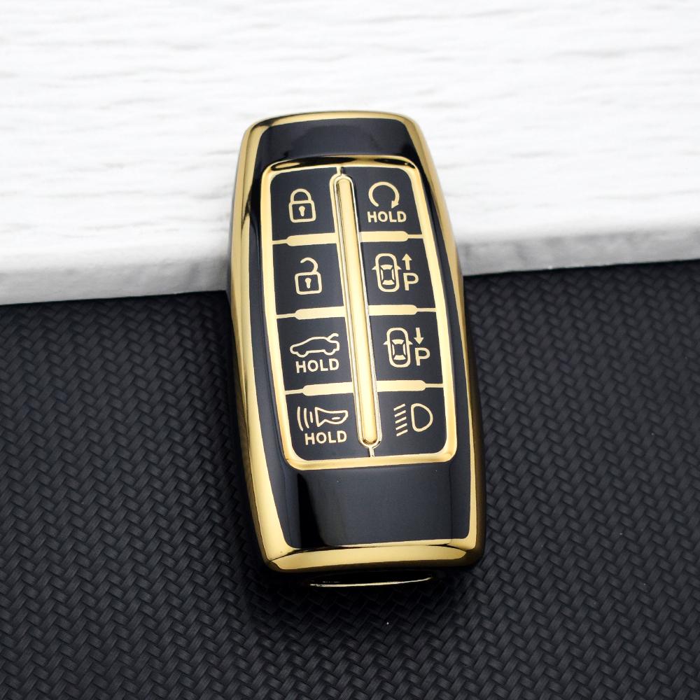 4/8 Buttons Soft TPU Car Key Case Cover for Hyundai Genesis G80 GV70 GV80 GV90 2020-2025 Key Fob Holder Keychain Accessories