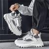 Klobige Sneaker Herren Designer Sportschuhe Mode Lässig Mikrofaserleder Mesh Atmungsaktiv Höhenerhöhend Flache Plateau-Schuhe