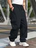 Outdoor commuting multi-pocket tooling trousers, men's summer drawstring elastic waist, wear-resistant straight tactical casual trousers