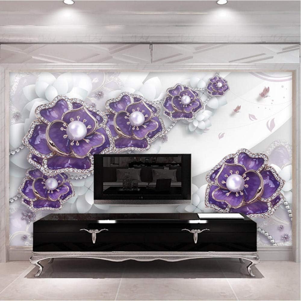 3d Wallpaper Stereo Flowers Pearls And Jewels Wall Murals Living Room Backdrop Wall Papers