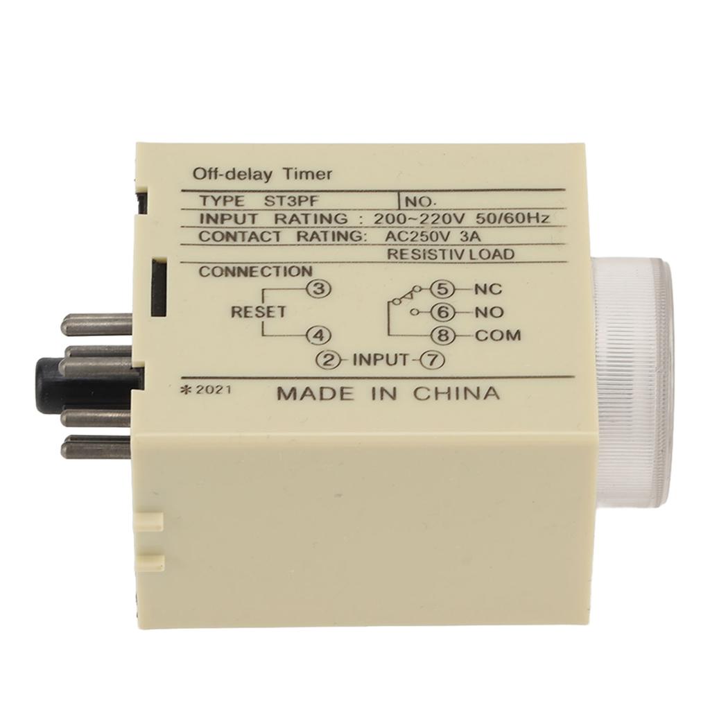 Zeitrelais Einstellbare Zeitsteuerung Strom Aus Timer Verzögerung AC 200?220V ST3PF Zubehörteil